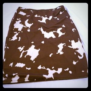 Brown Cow Print Skirt